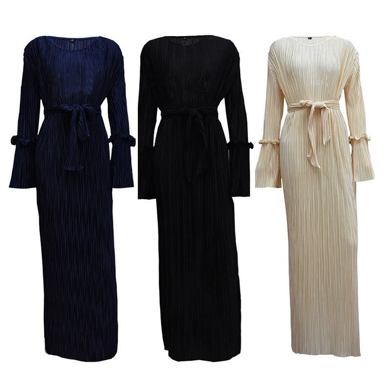 Islamic Lady New Design Long Sleeve Fitness Abaya Dress for sale