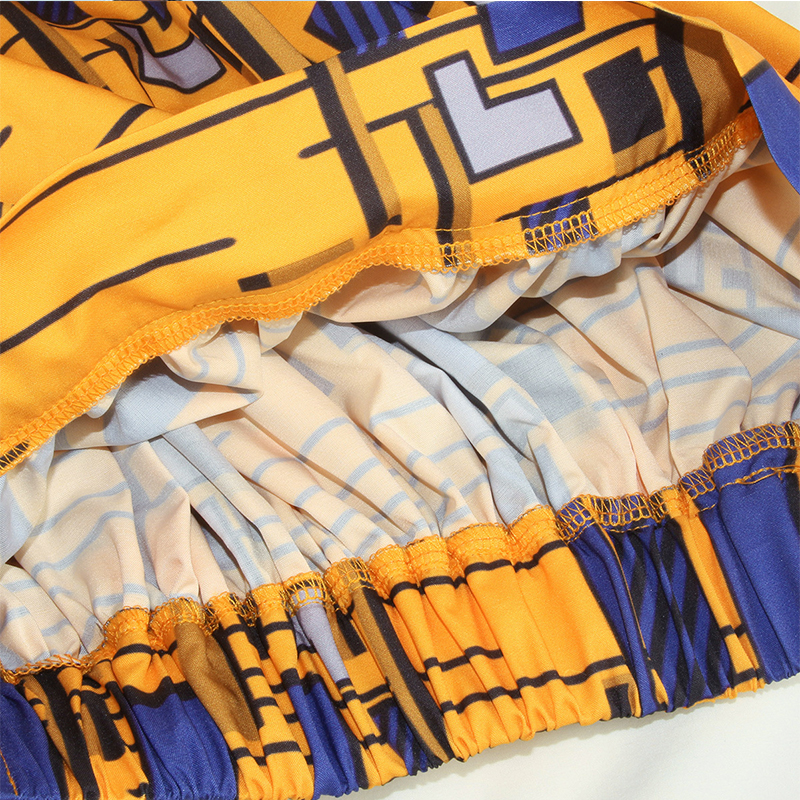 Top selling wholesale summer digital Print lady long maxi african skirts yellow for sale