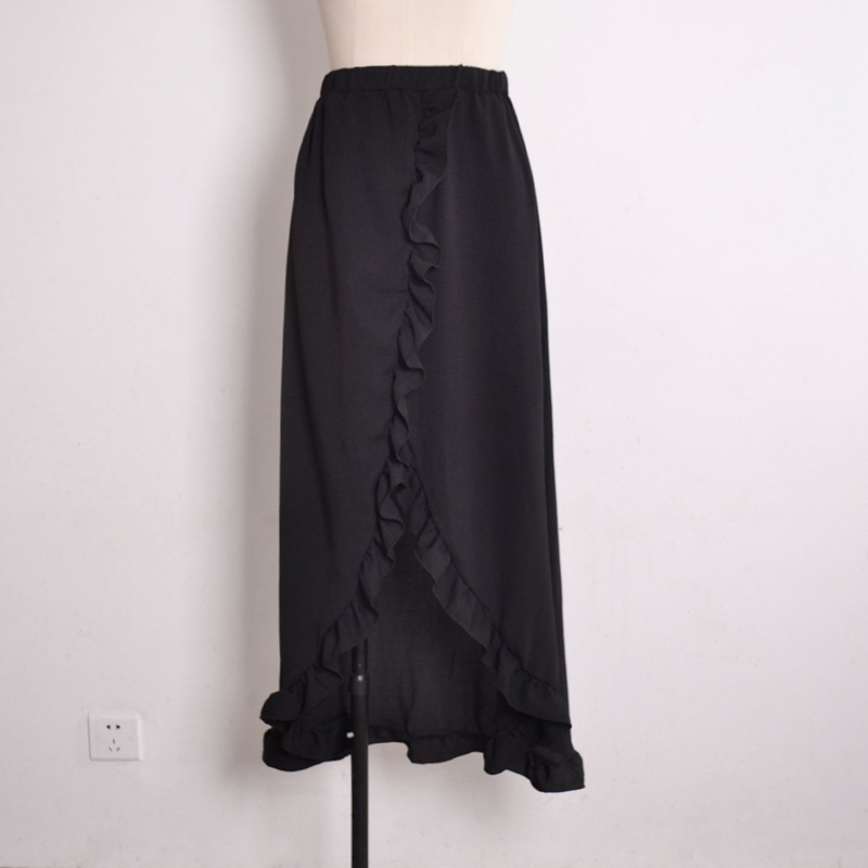 Latest fashion summer dress pure color chiffon material sexy women skirts for sale