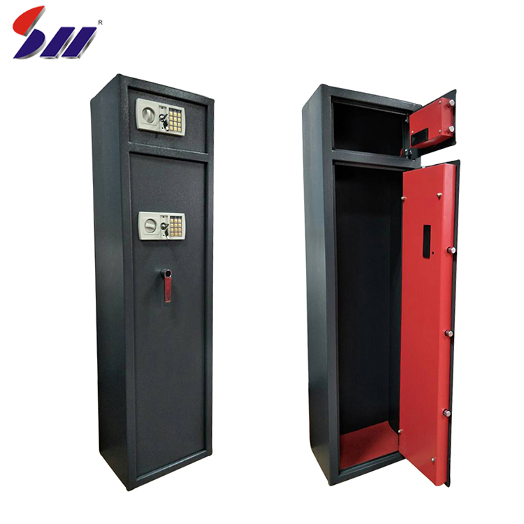 Hot-rolling steel 8 pieces gun capacity hidden furniture digital password safe box for rifles for sale