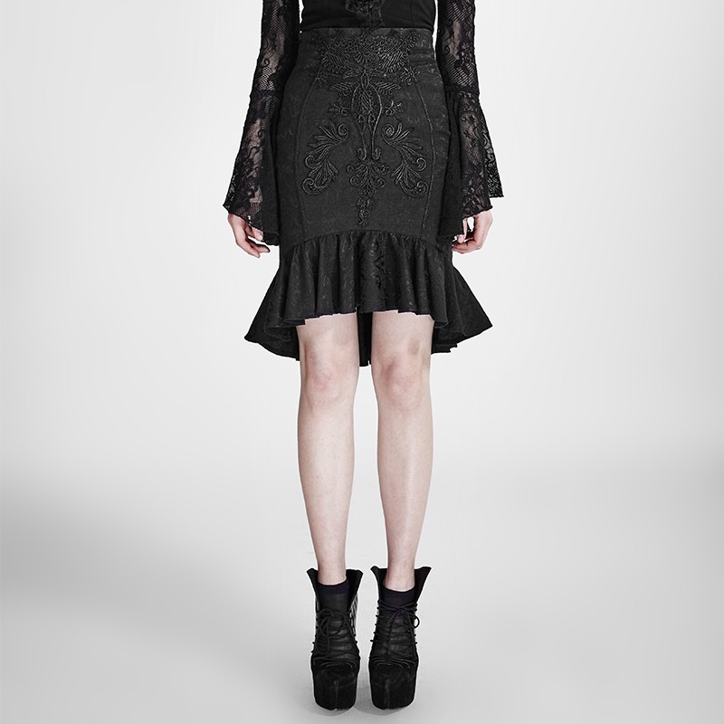 Q-303 PUNK RAVE Gothic Vintage Palace Fishtail Skirt knee Length high pencil skirt for sale