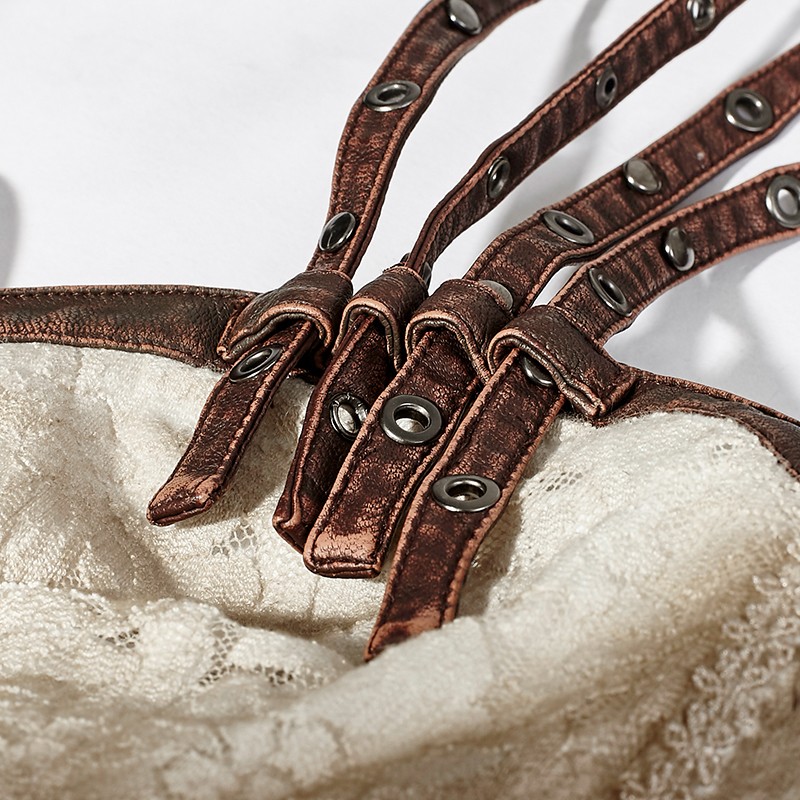 Q-291 punk Dress Latest Lace Long Condole Belt Dress for sale