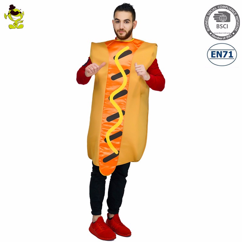 2017 halloween costume hot dog jumpsuit party cartoon costume men for sale