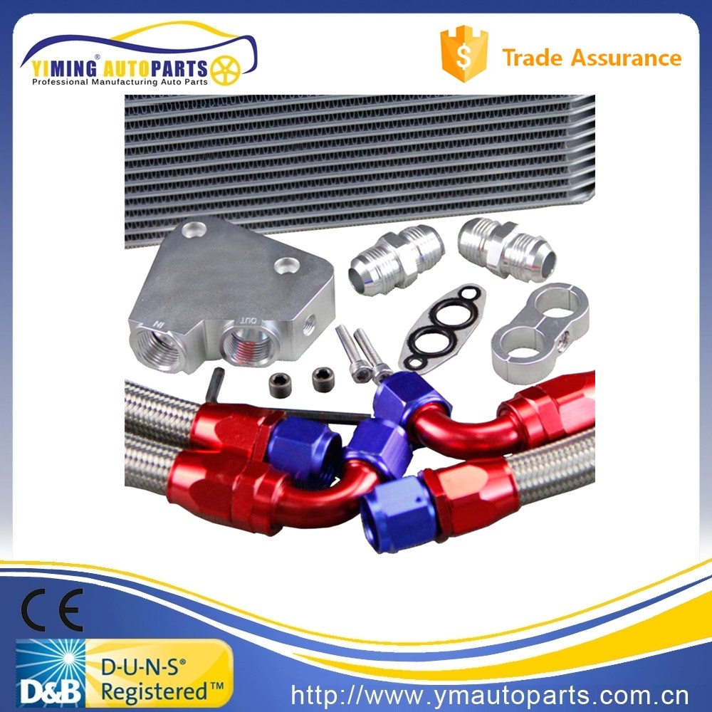 30 Row Oil Cooler Kit + Sandwich Plate Adapter for LS1 LS2 LS3 LSX VE HSV silver for sale