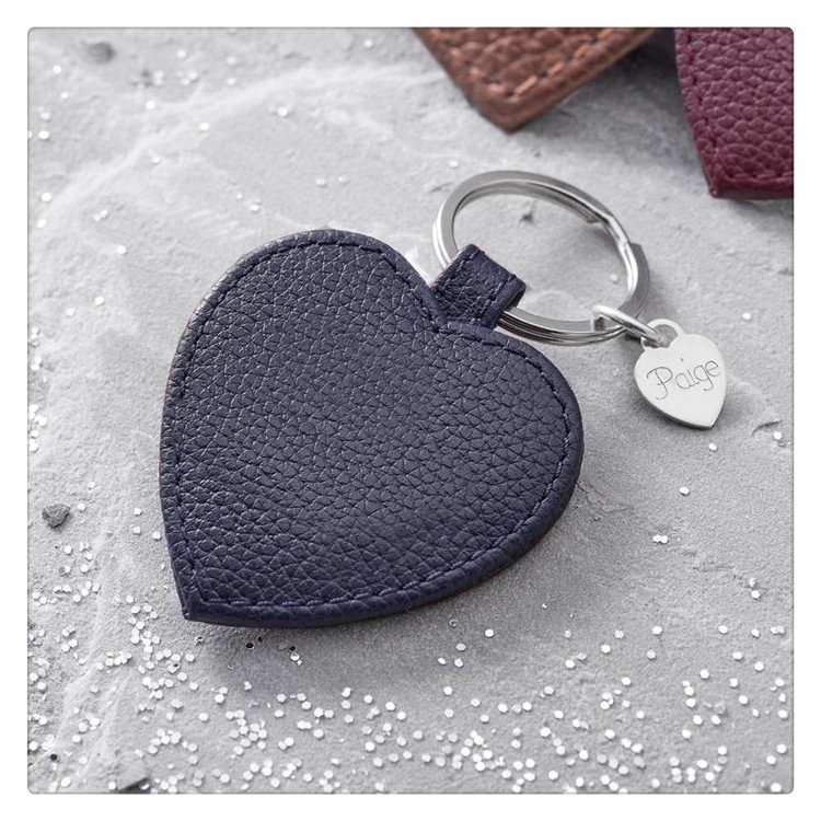 BG-9107 Custom Logo Textured Leather Heart Charm Keyring,PU Leather Cover Brush Door Lock Cards or Access Control System