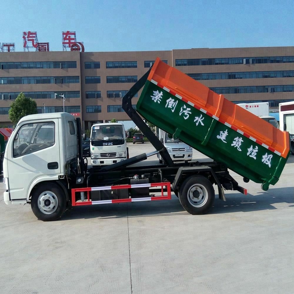 Easy operation Foton 4-5ton hook arm garbage truck , waste disposal truck for sale