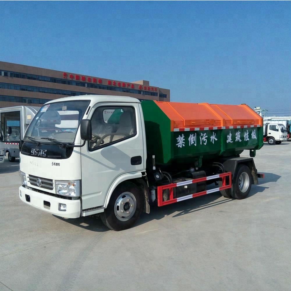 Easy operation Foton 4-5ton hook arm garbage truck , waste disposal truck for sale