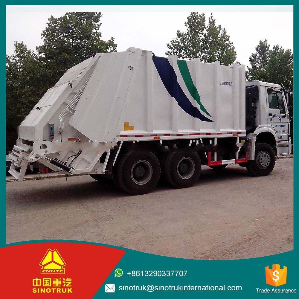 Air brake howo 336HP garbage collection trucks / 6*4 garbage truck for sale