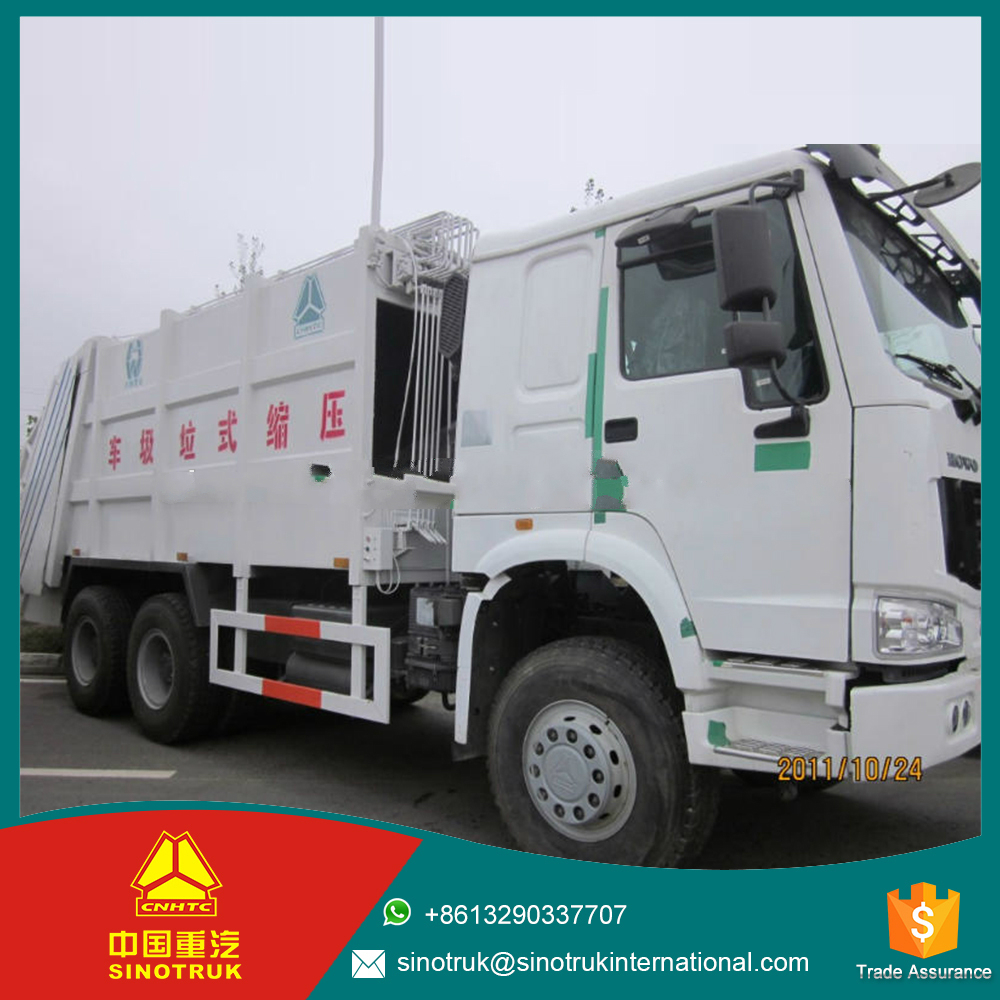 manual operation howo 336HP sanitation vehicle / 6*4 garbage truck for sale