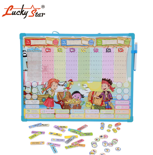 Kid's Magnetic Dry Erase Responsibility &Reward Chore Chart Board With Reward Stickers And Cards For Kids