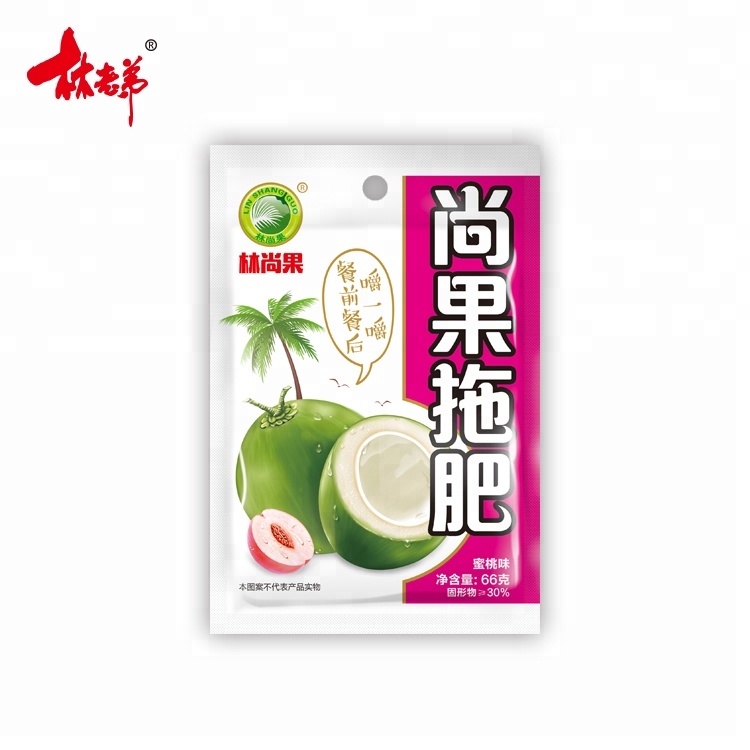 66g Peach fruit Juice soft drink nata de coco fruit