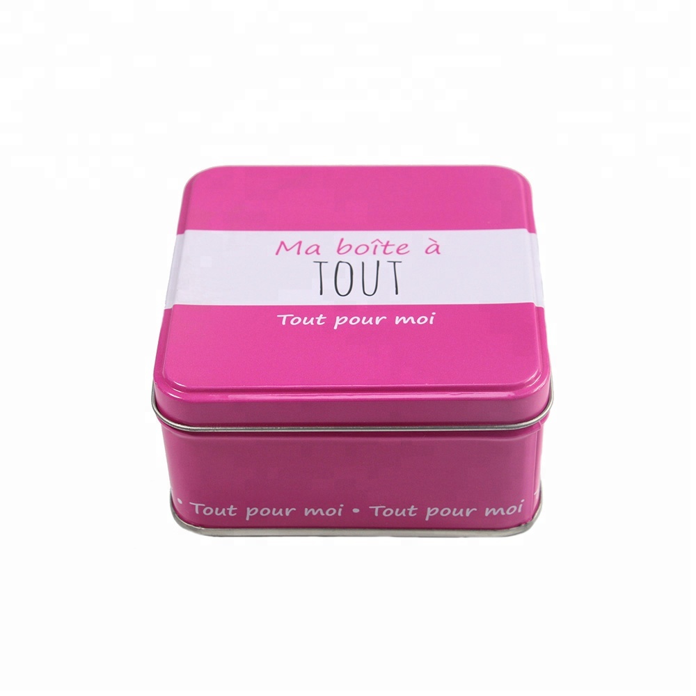 Customized high quality square tin gift box/can for candy or chocolate packaging for sale