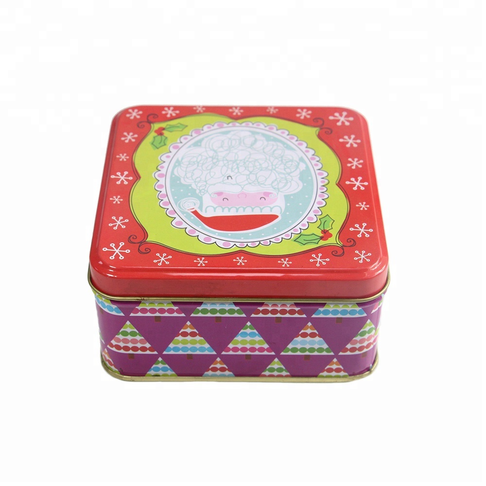 Customized high quality square tin gift box/can for candy or chocolate packaging for sale