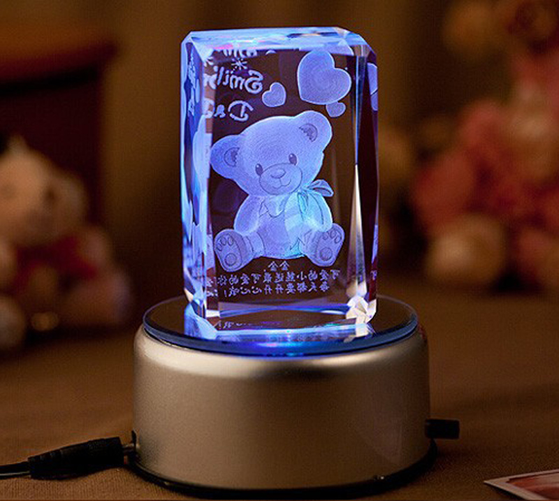 3d laser engraved crystal cube for Christmas gifts for sale