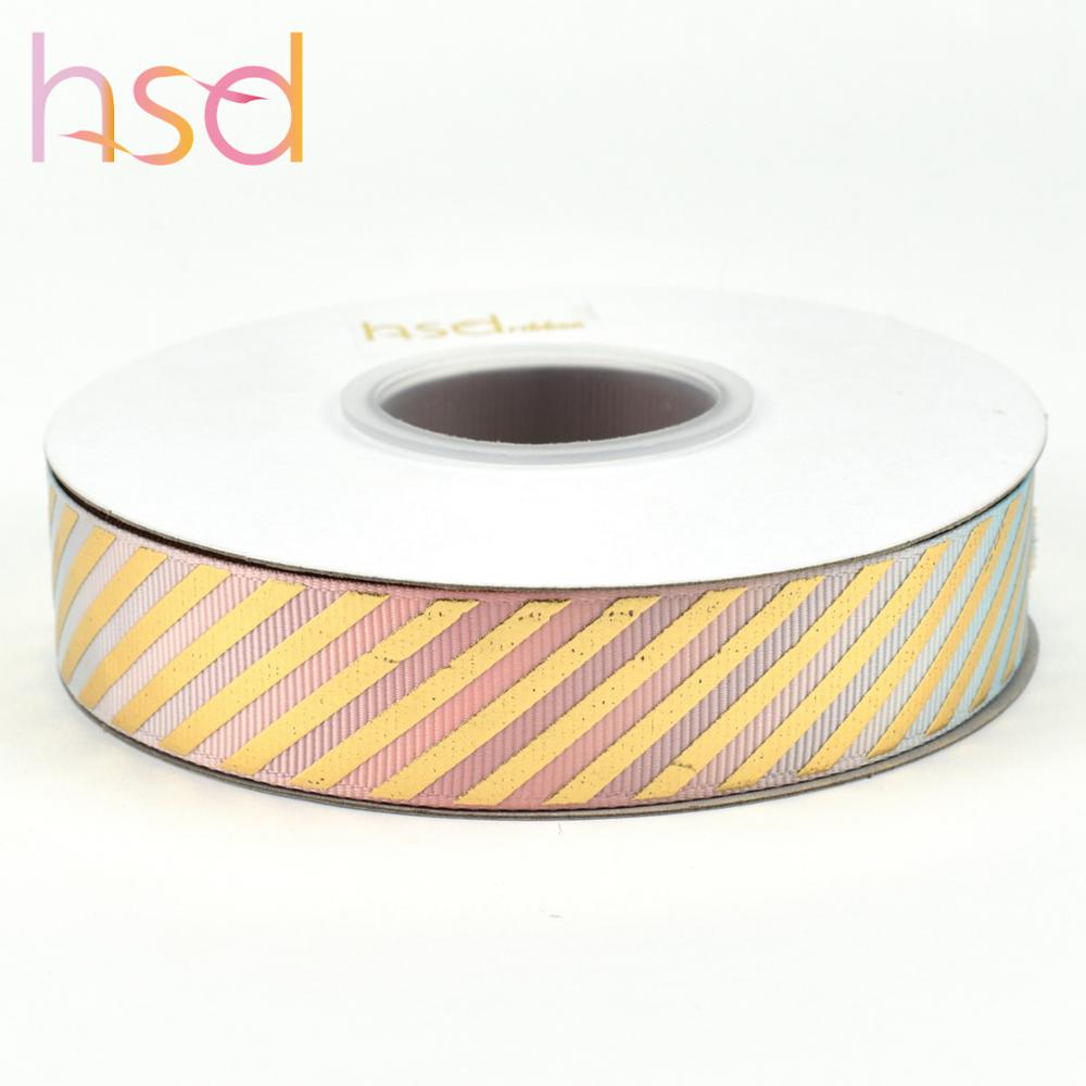 Wholesale colorful gold foil decorate ribbon for festival Christmas for sale