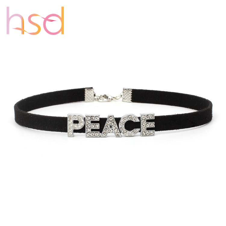 HSD Wholesale colorful suede Flocking Choker Necklaces for sale