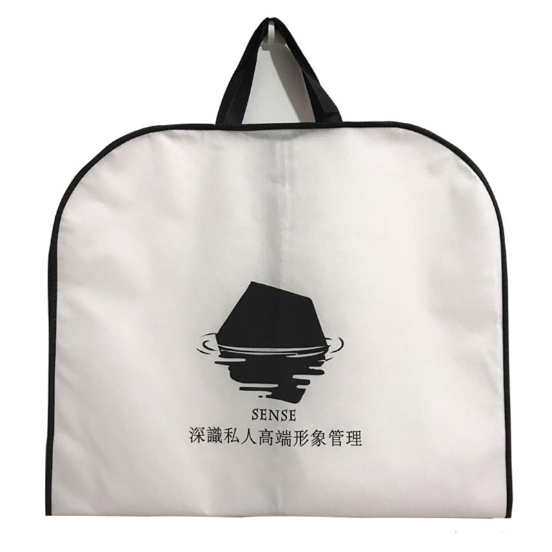 White customized suit garment bag for retail