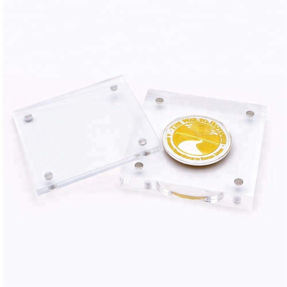 Acrylic Coin Display Stand Lucite Cion Capsule Acrylic Coin/Poker Chip Display Holder Case