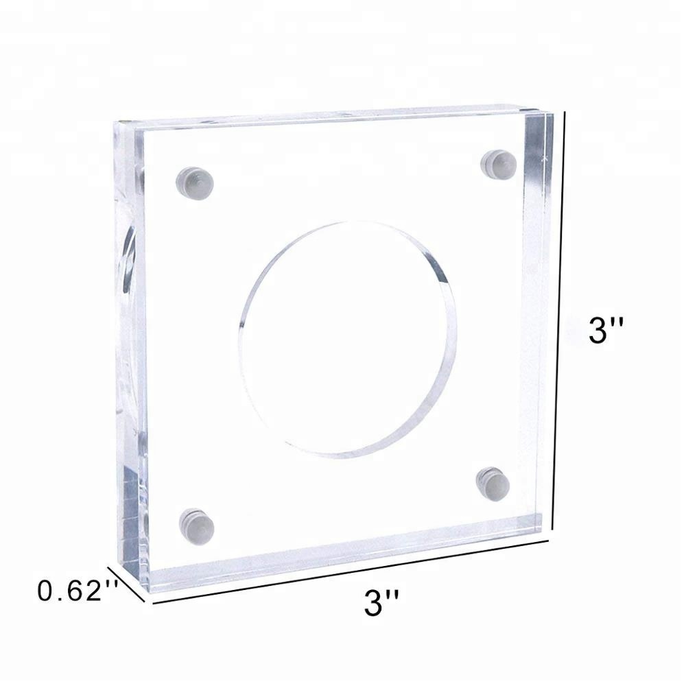 Acrylic Coin Display Stand Lucite Cion Capsule Acrylic Coin/Poker Chip Display Holder Case
