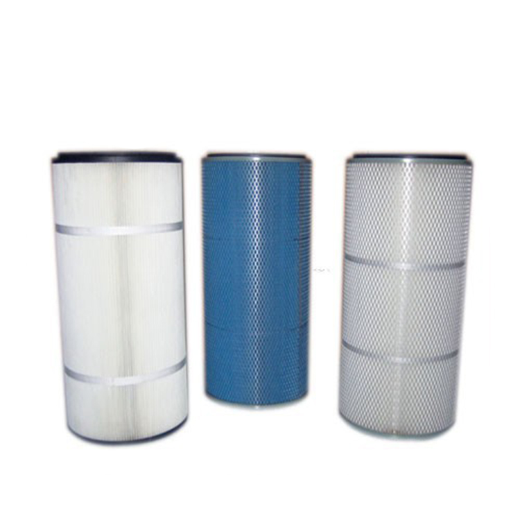 Cylindrical cartridge cellulose fiberglass material industrial dust collect air filter sale