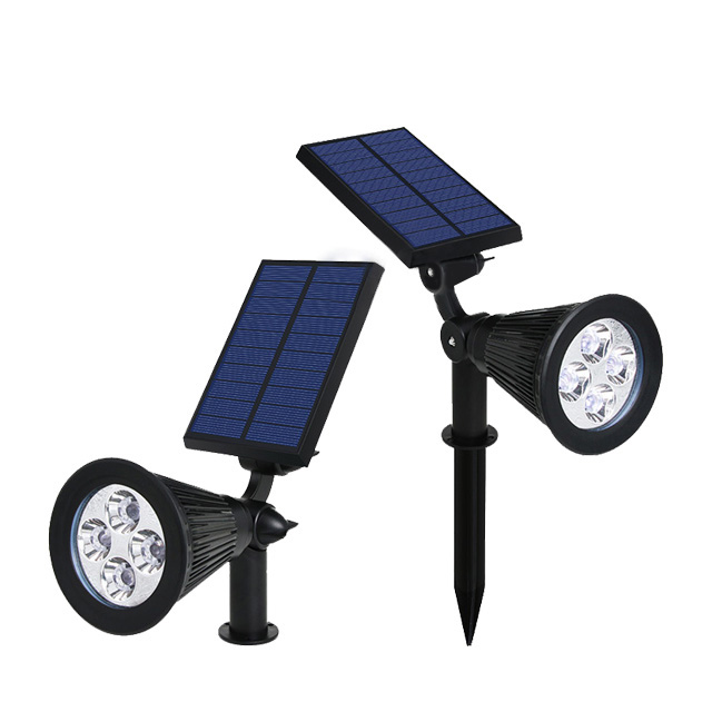 Decorative Powerful Outdoor Waterproof IP65 ABS 12V 4leds 2w LED Solar Garden Light