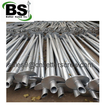 Galvanized steel round shaft helical pile