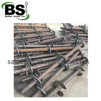 helical pile with extension/helix blade/top cap