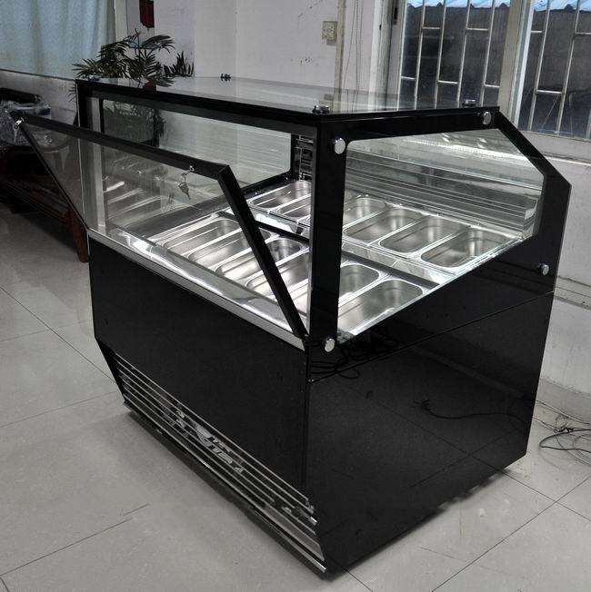 European design Gelato showcase ice cream display freezer