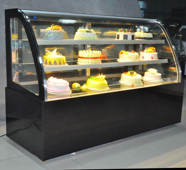 Curved glass Cake display cabinet fridge