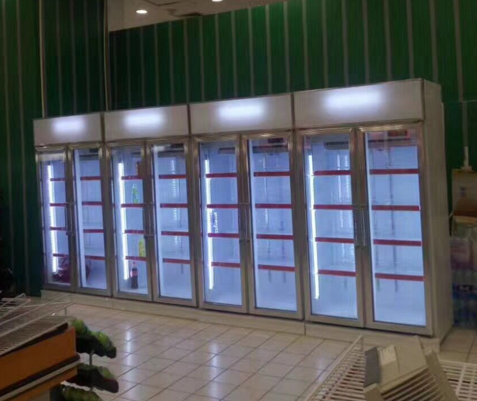 Supermarket glass door upright display freezer -22C