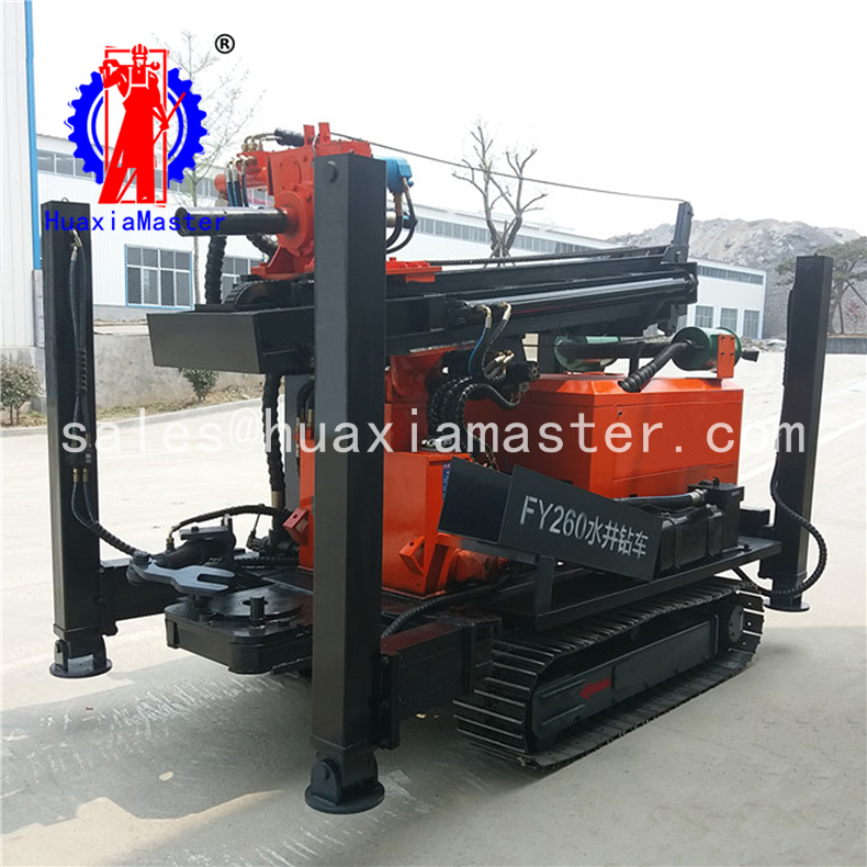 FY260 crawler pneumatic water well drilling rig power hammer rock boring machine