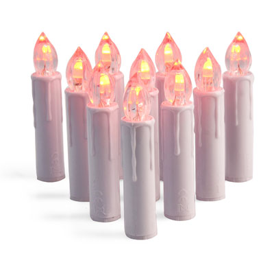 12pcs Yellow Light Flickering LED Taper Candles White Realistic Wax Drip LED Taper Candles