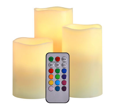 Color Changing Flameless Led Candles Set Of 3 Real Wax With 18 Keys Remote For Christmas Birthday home Decoration Gift