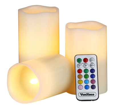 Color Changing Flameless Led Candles Set Of 3 Real Wax With 18 Keys Remote For Christmas Birthday home Decoration Gift