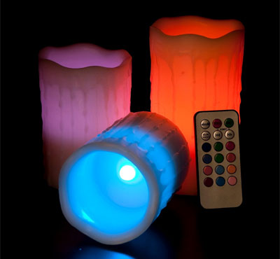 Color Changing Flameless Led Candles Set Of 3 Real Wax With 18 Keys Remote For Christmas Birthday home Decoration Gift