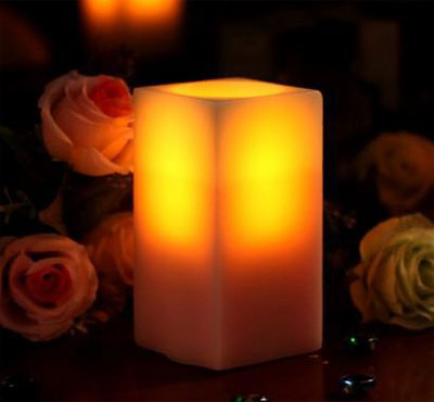 Square Ivory Led Candles/Paraffin Wax Led Candle Light Set Small Medium Big Assorted For Birthay Wedding