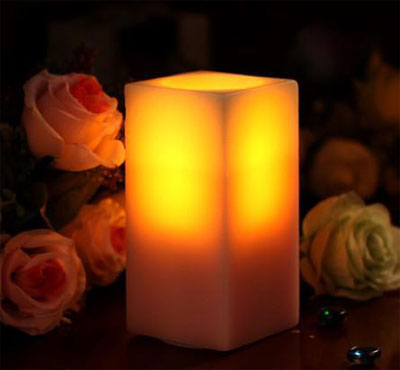 Square Ivory Led Candles/Paraffin Wax Led Candle Light Set Small Medium Big Assorted For Birthay Wedding
