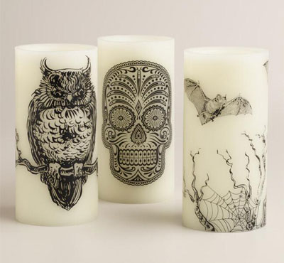 Real Wax Holiday Decor Yellow Flickering Led Candle/Halloween Led Candle With Printing