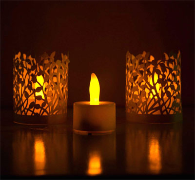 Battery Operated Flickering Warm Light Flameless Tealight Led Candle