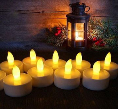 Battery Operated Flickering Warm Light Flameless Tealight Led Candle