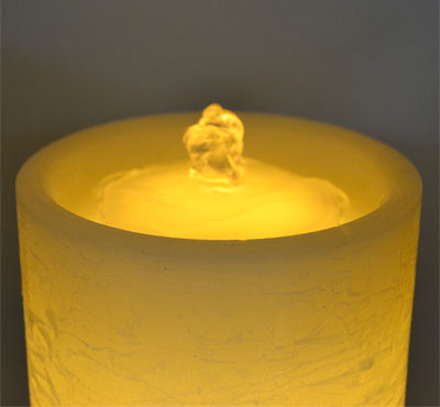 Flat Top Flameless LED Candle Fountain With Timer Button