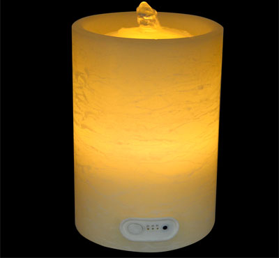 Flat Top Flameless LED Candle Fountain With Timer Button