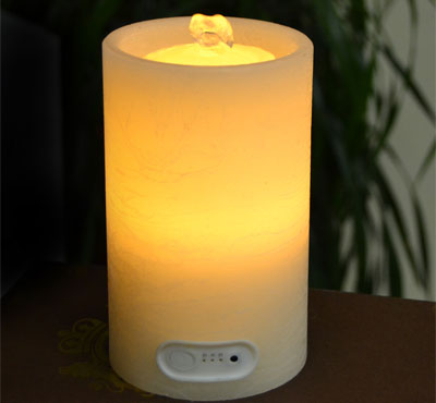 Flat Top Flameless Candle Fountain With Timer Button