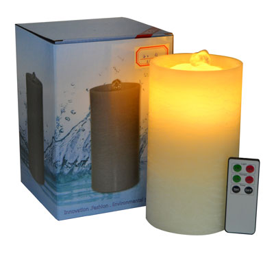 Rechargeable Flat Top Flameless Candle Fountain With Remote Control