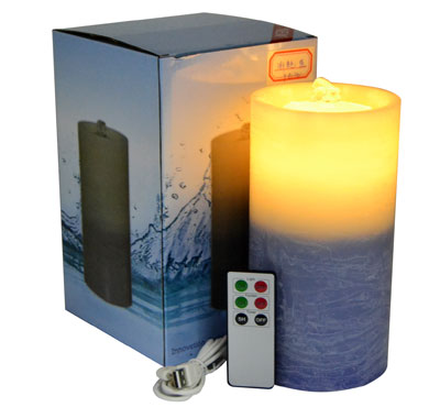 Gradient Color Flameless Candle Fountain With Lithium Battery