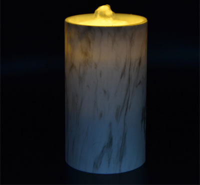 Rechargeable Flameless Candle Fountain With Plastic Imitation Marble