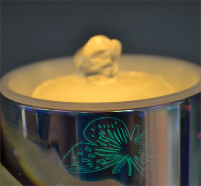 Rechargeable 3D Glass Butterfly Flameless LED Candle Fountain