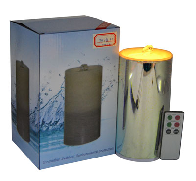 3D Glass Fireworks Flameless Candle Fountain With Lithium Battery