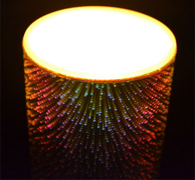 3D Glass Fireworks Flameless Candle Fountain With Lithium Battery