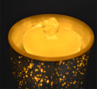 3D Glass Spot Flameless Candle Fountain With Lithium Battery